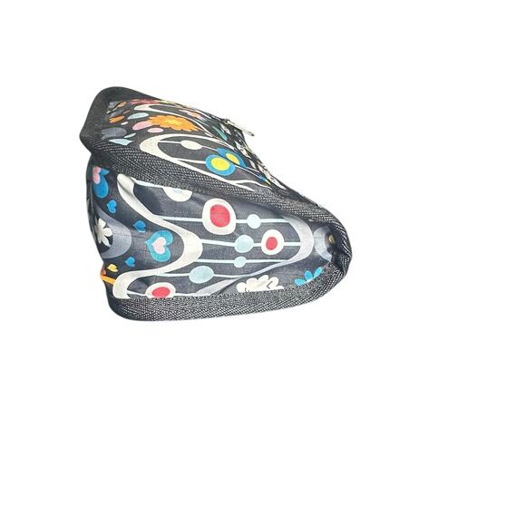 LeSportsac Retro Floral Wave Print Zip Cosmetic Pouch Makeup Bag black - Picture 5 of 12